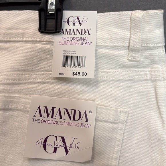 Women’s Gloria Vanderbilt Amanda High Rise Tapered Jean Size 16 White NWT - Picture 5 of 9